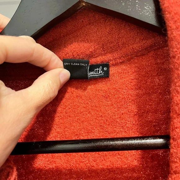 Willi Smith Orange 100% Wool Buttoned unlined blazer with floral appliqué large - Picture 8 of 11